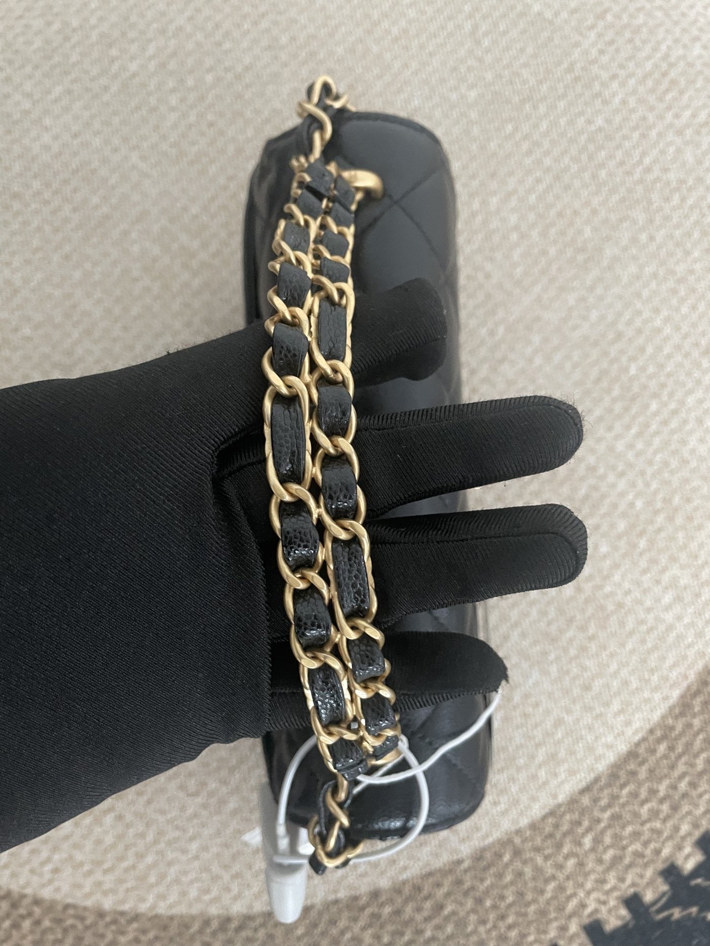 【Chanel】Chanel 25P Mini Square Flap Bag, Black Lambskin, Gold-Tone Hardware, Double Chain-7215377