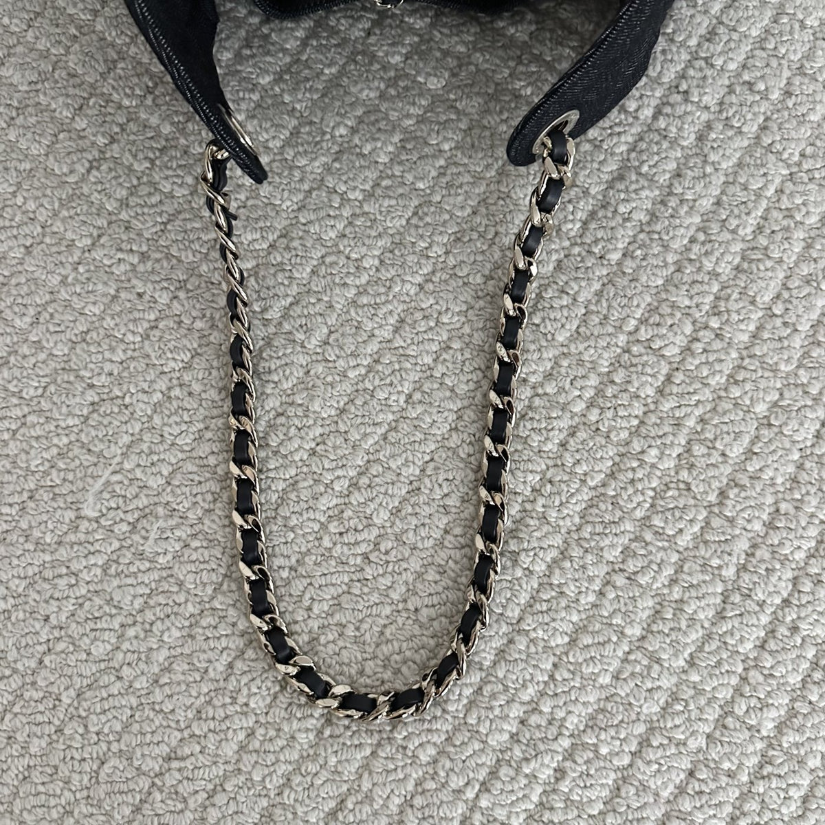 【Chanel】Chanel 25 Bag Small, Black Denim with Gold‑tone Hardware