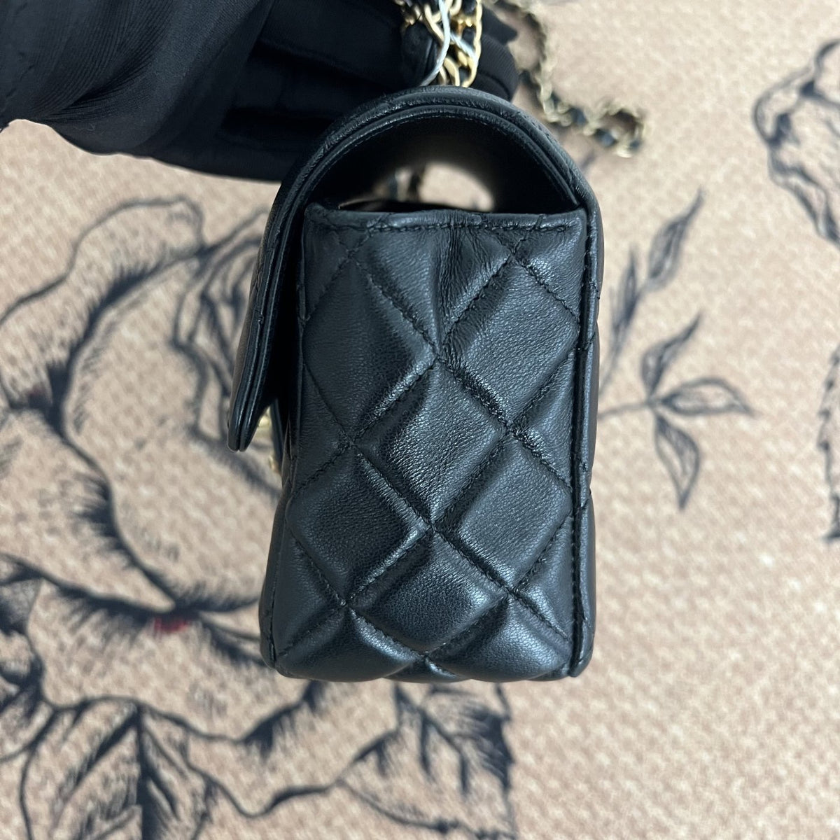 【Chanel】Chanel 24C Cruise Pick Me Up Top Handle Flap Bag, Black Waxed Lambskin, Gold Hardware, Handheld & Shoulder Bag