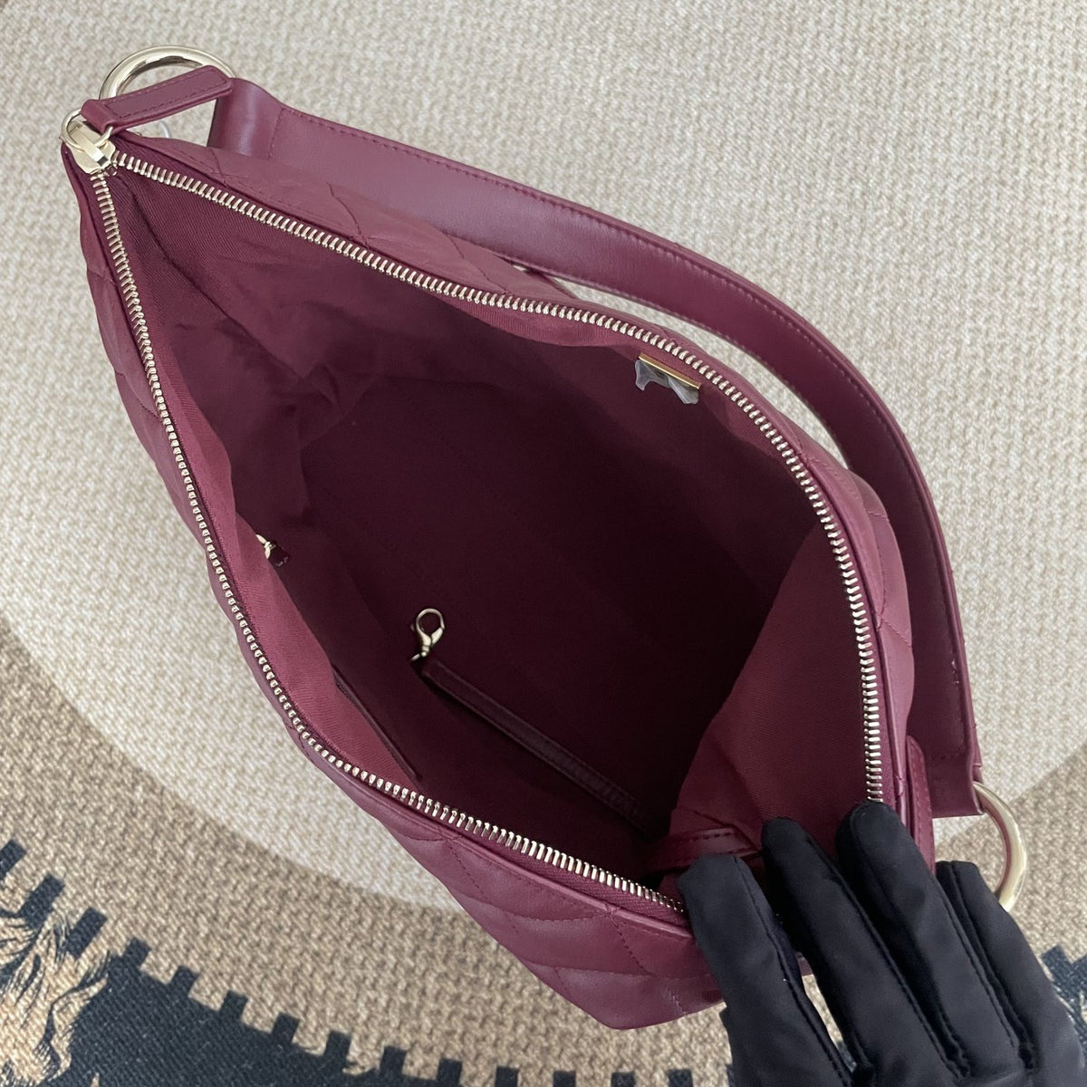 【Chanel】Chanel Hobo Underarm Bag, Red with Gold‑tone Hardware