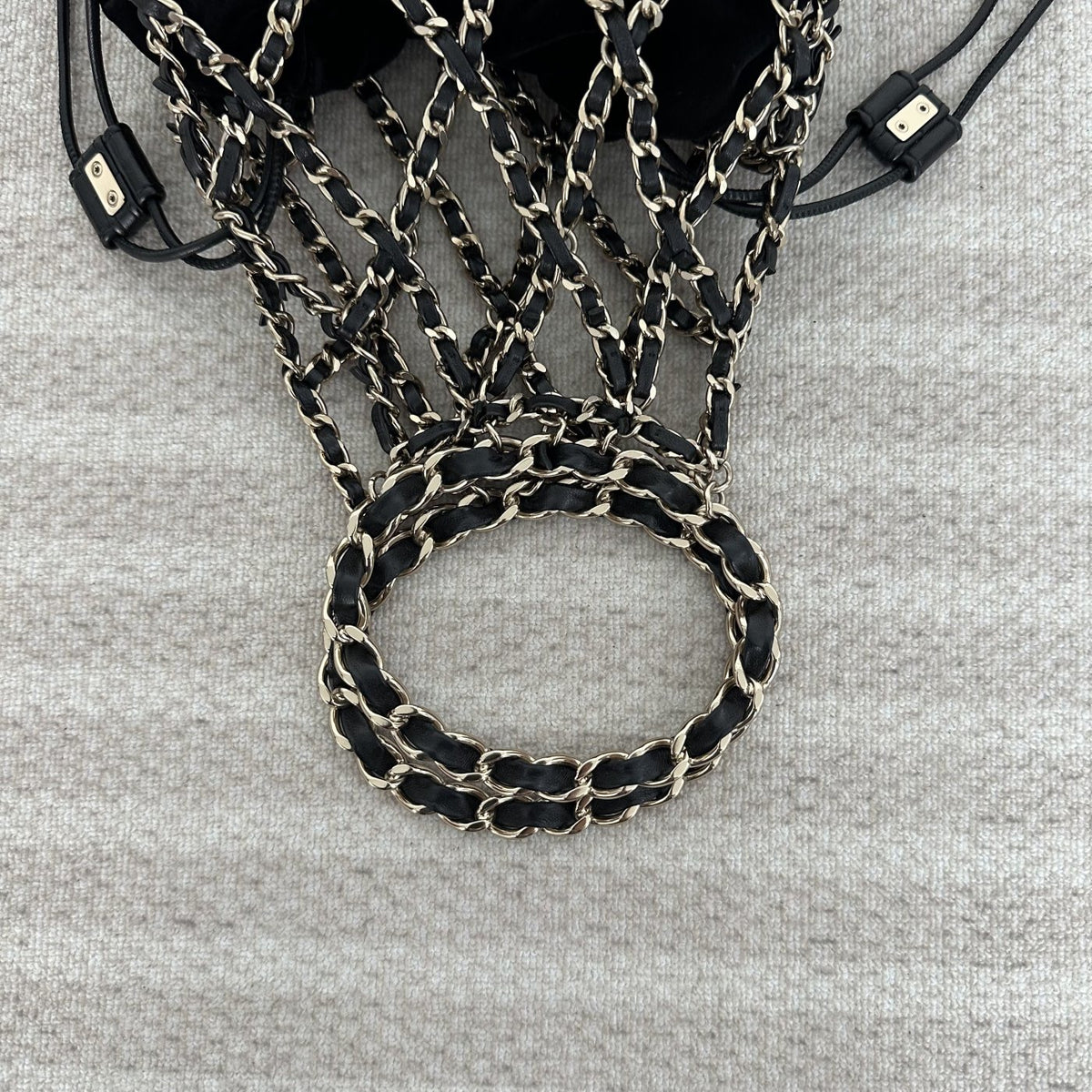 【Chanel】Chanel La Madrague, Black Velvet Mesh Tote Bag
