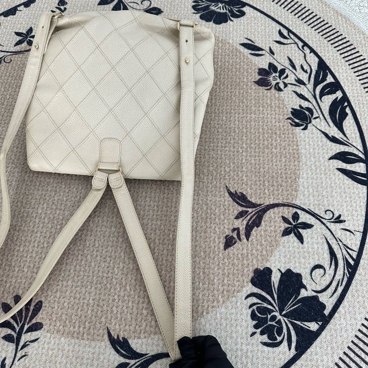 【Chanel】Chanel Cream Quilted Flap Backpack