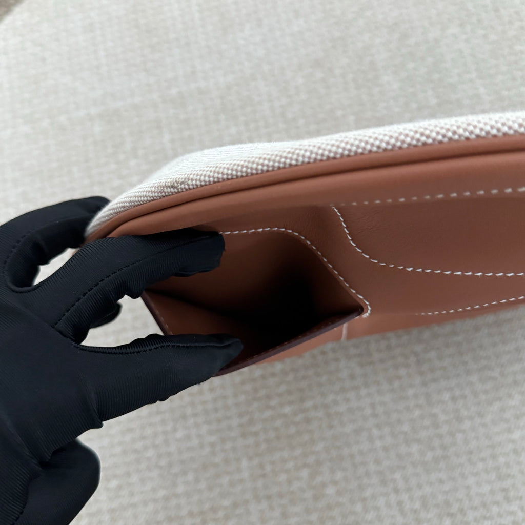 【Hermes】Hermès BuddyPocket Gold Brown & Canvas
