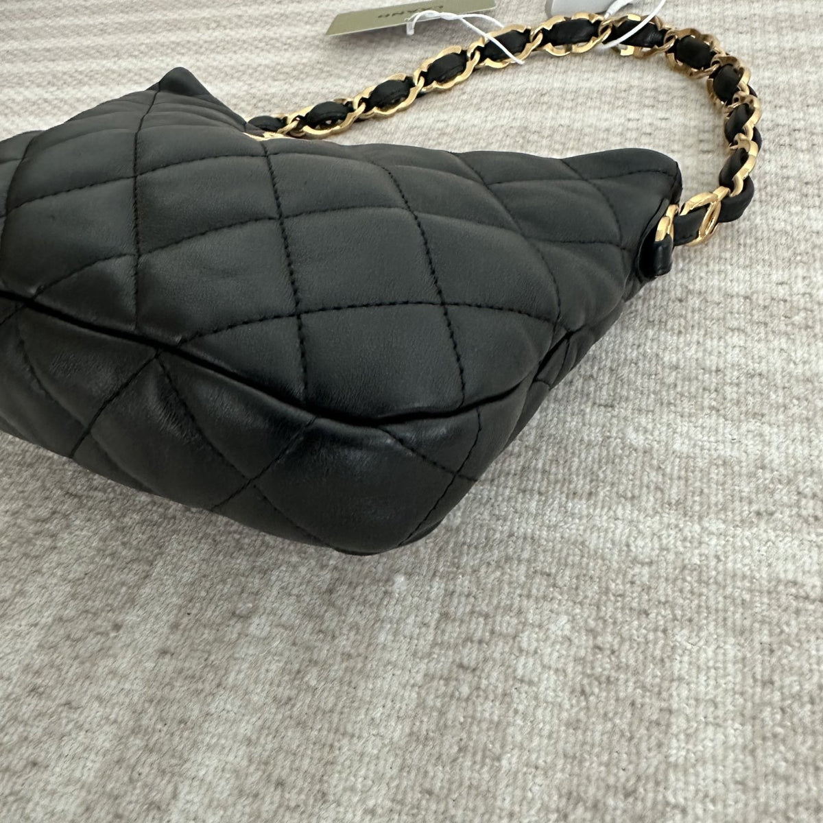 【Chanel】Chanel Hobo Bag, Black Caviar, Gold-Tone Hardware-7210671A