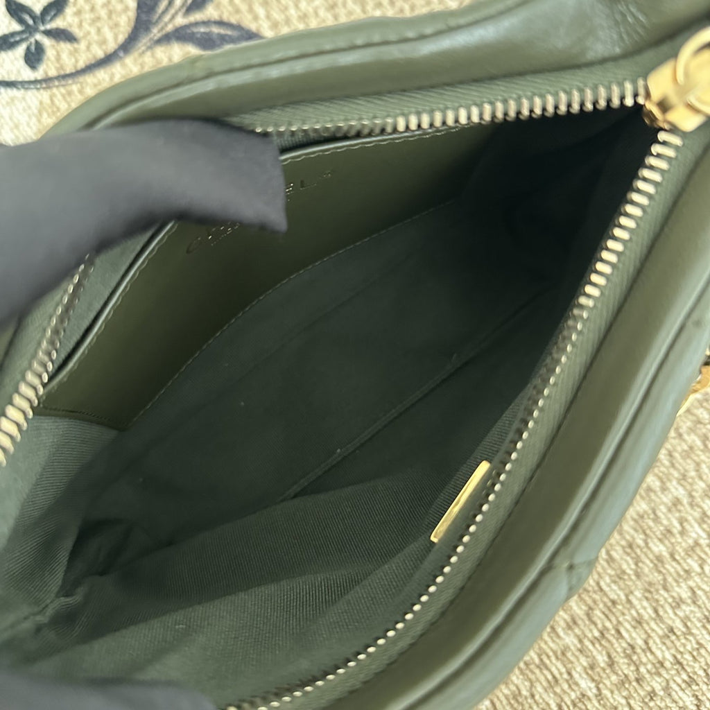 【Chanel】Chanel 22K Hobo Bag Cuban Green Lambskin with Gold-Tone Hardware