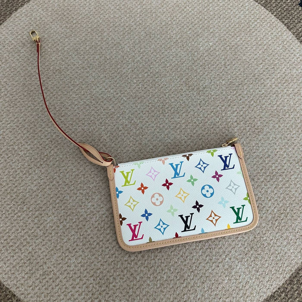 【LV】LV x Takashi Murakami Monogram Multicolore White CarryAll East West