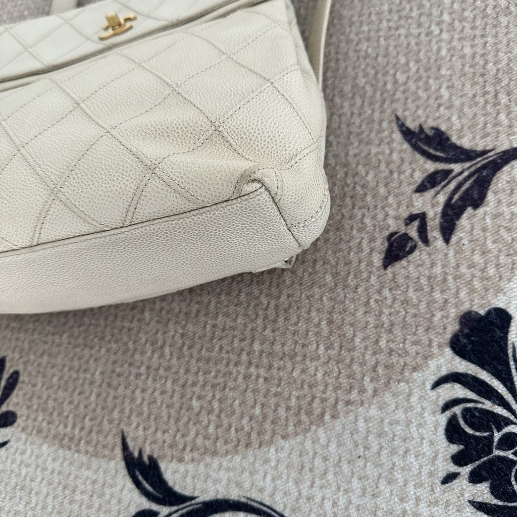 【Chanel】Chanel Cream Quilted Flap Backpack
