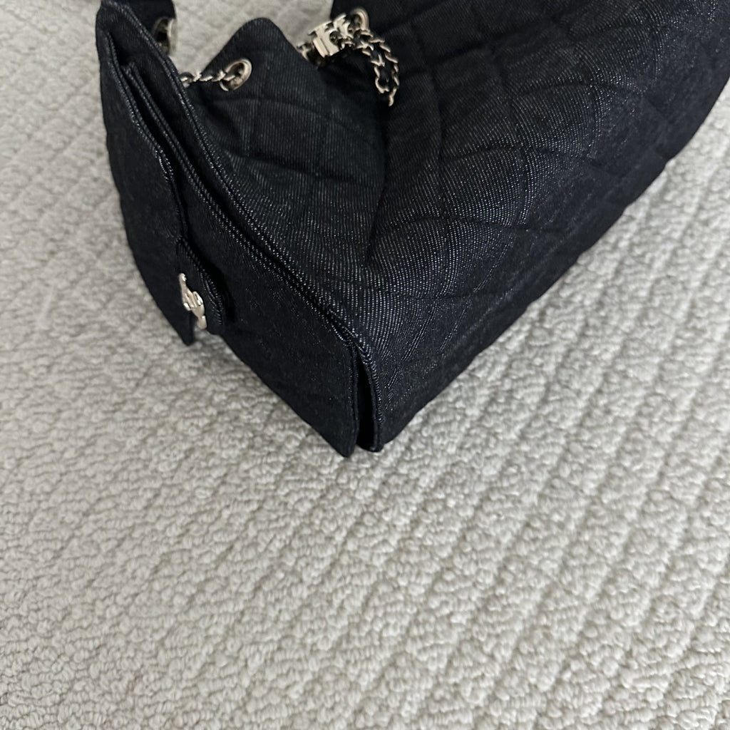 【Chanel】Chanel 25 Bag Small, Black Denim with Gold‑tone Hardware