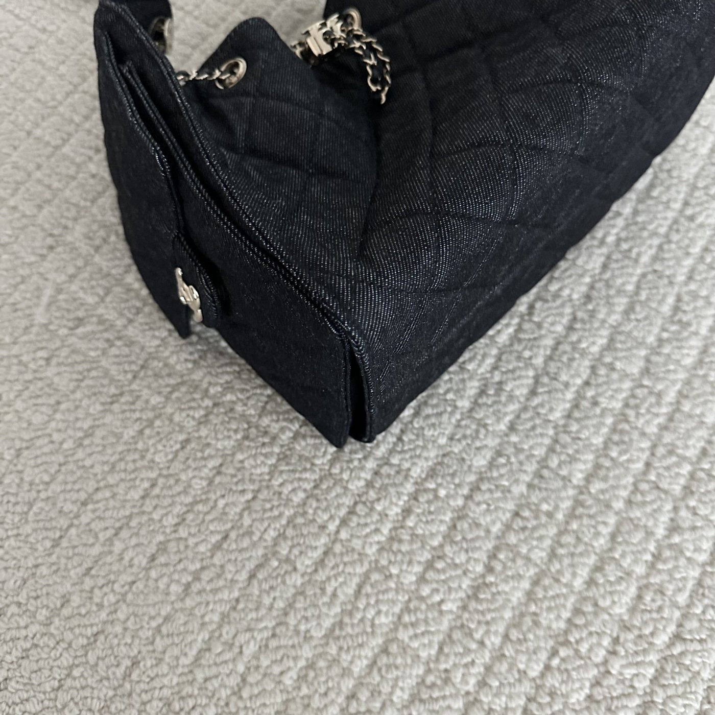 【Chanel】Chanel 25 Bag Small, Black Denim with Gold‑tone Hardware