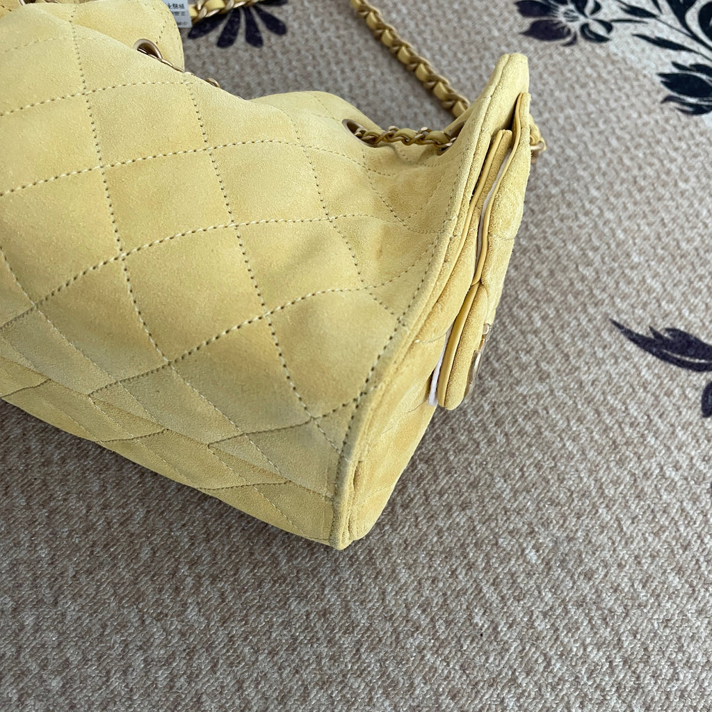 【Chanel】Chanel 25 Bag Mini, Yellow with Gold‑tone Hardware