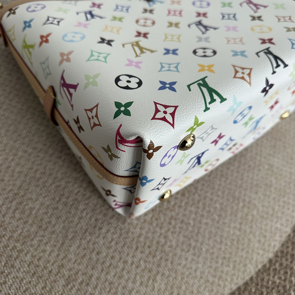 【LV】LV x Takashi Murakami Monogram Multicolore White CarryAll East West