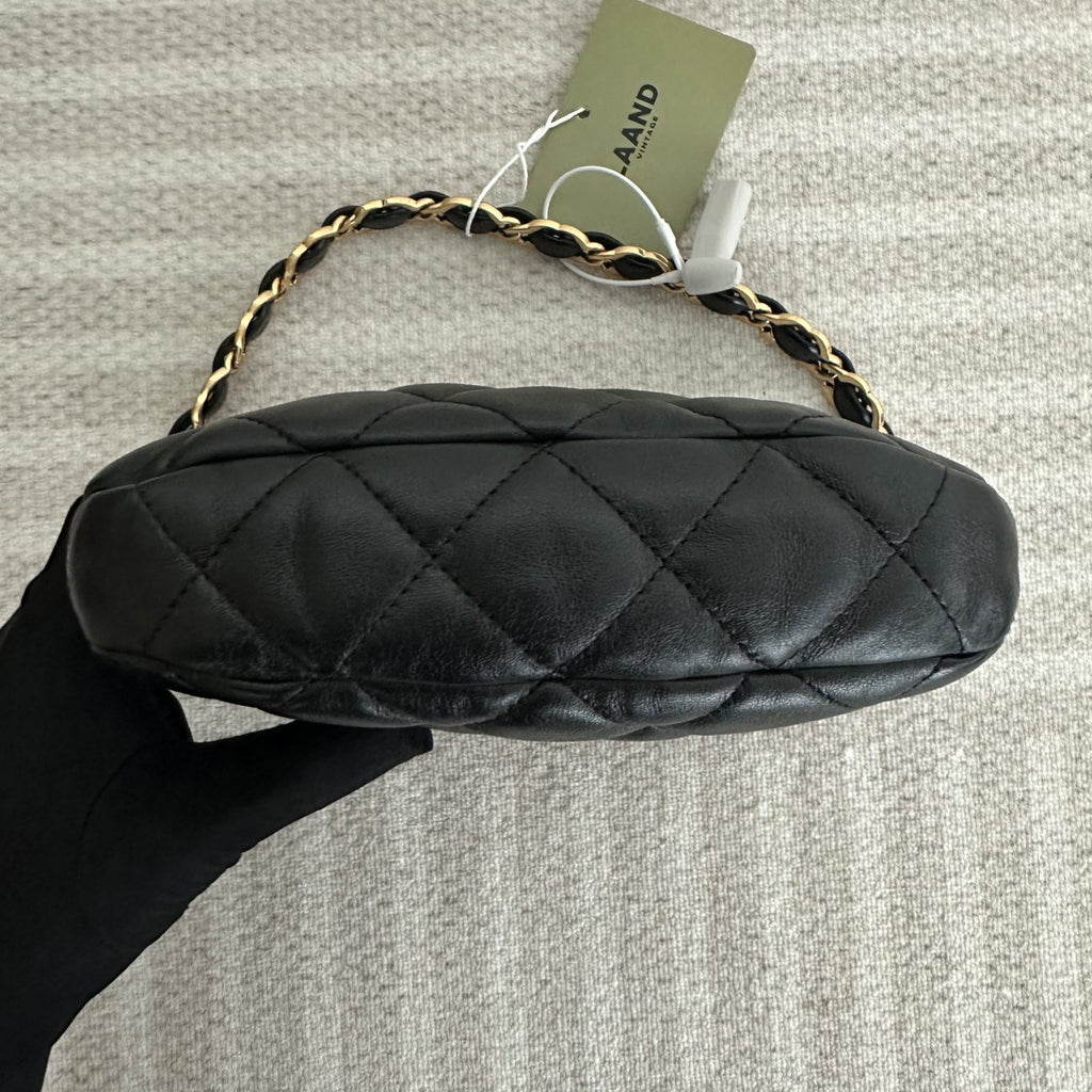 【Chanel】Chanel Hobo Bag, Black Caviar, Gold-Tone Hardware-7210671A