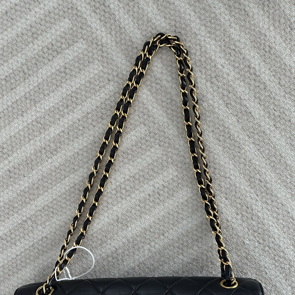 【Chanel】Chanel Twin Star Classic Flap Black Lambskin with Gold-Tone Hardware