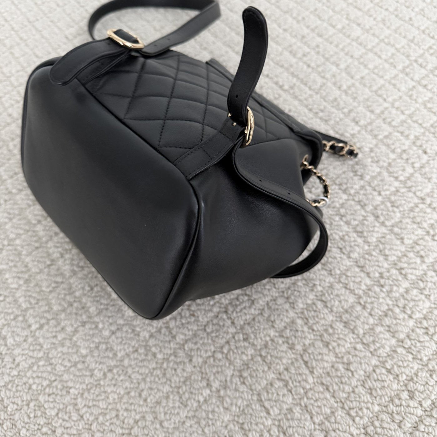 【Chanel】Chanel Black Caviar Duma Backpack, Gold-Tone Hardware-7215925