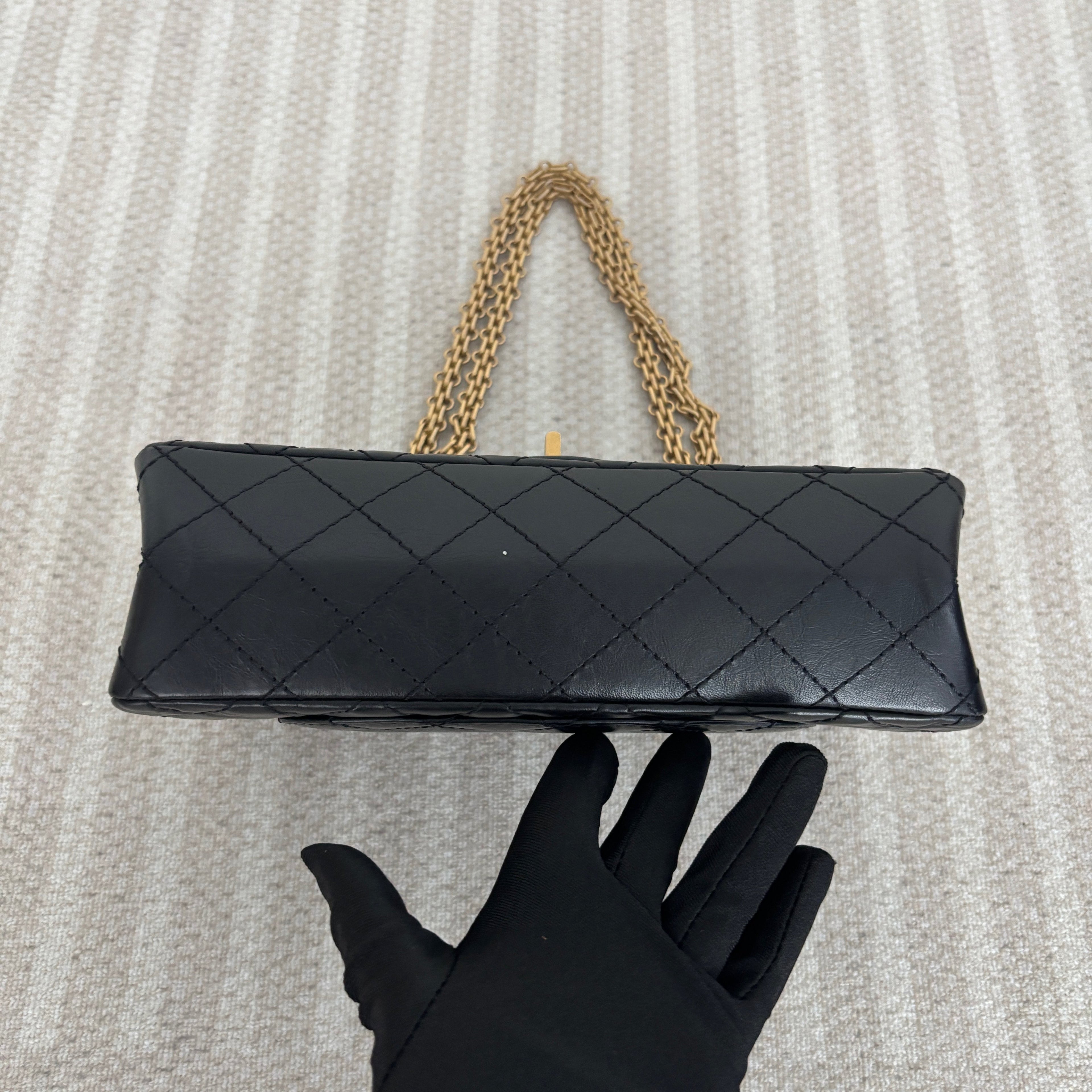 【Chanel】Chanel 2.55 Flap Bag Black Caviar with Gold-Tone Hardware