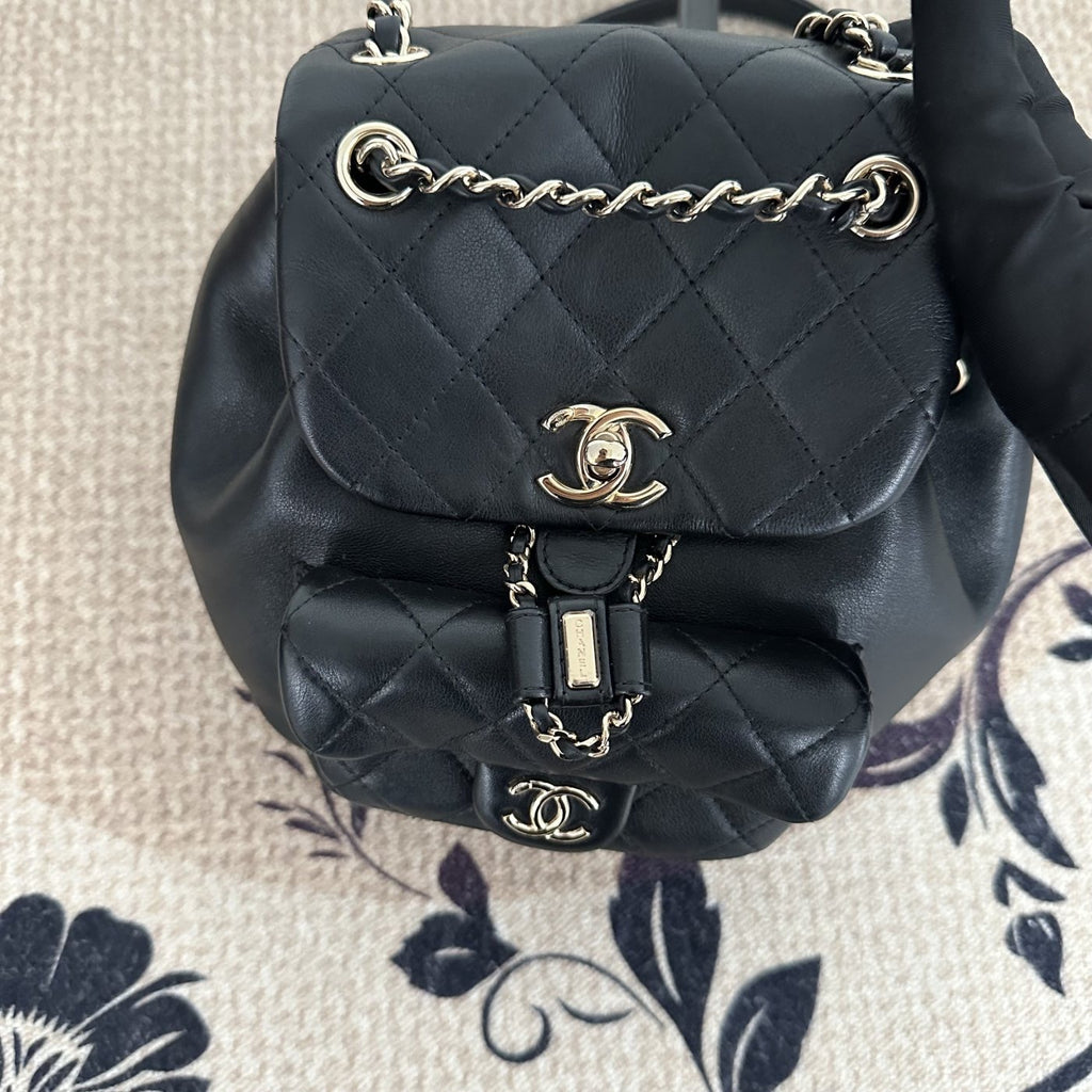 【Chanel】Chanel Black Caviar Duma Backpack, Gold-Tone Hardware-7216141