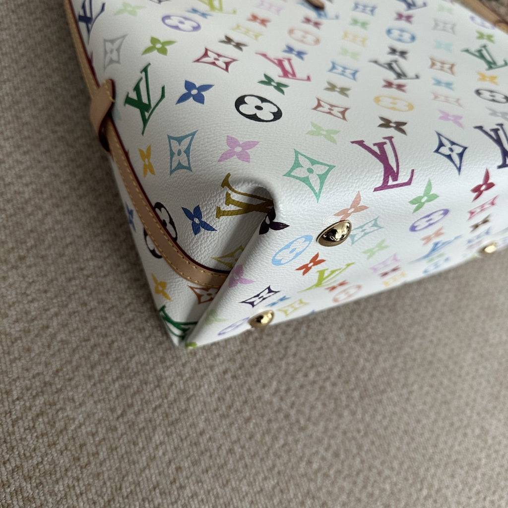【LV】LV x Takashi Murakami Monogram Multicolore White CarryAll East West