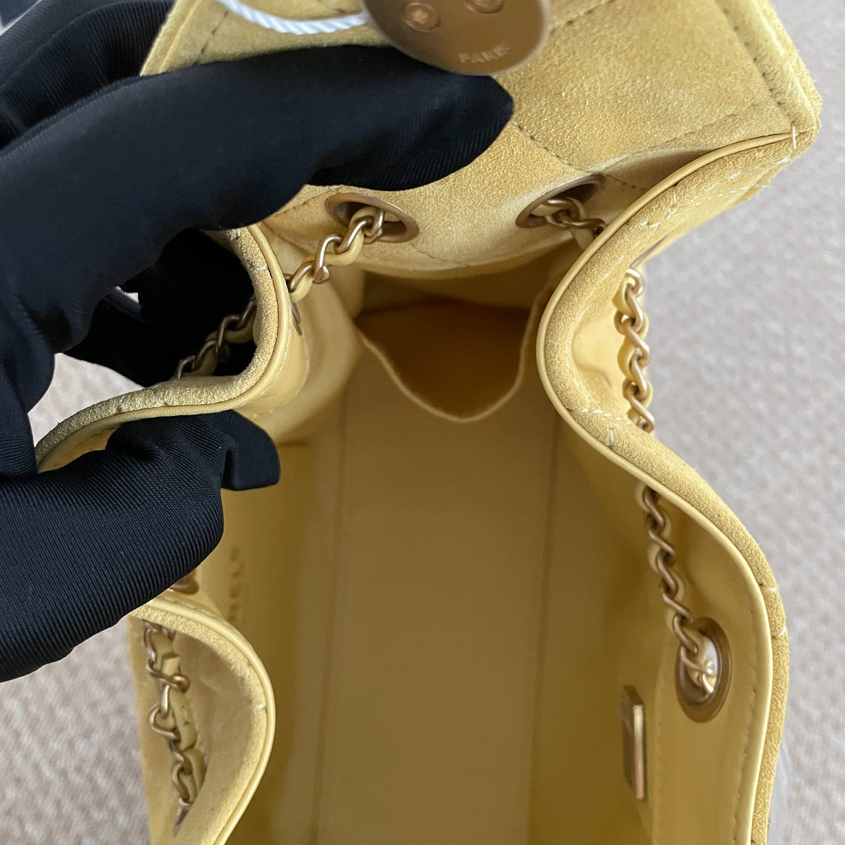 【Chanel】Chanel 25 Bag Mini, Yellow with Gold‑tone Hardware