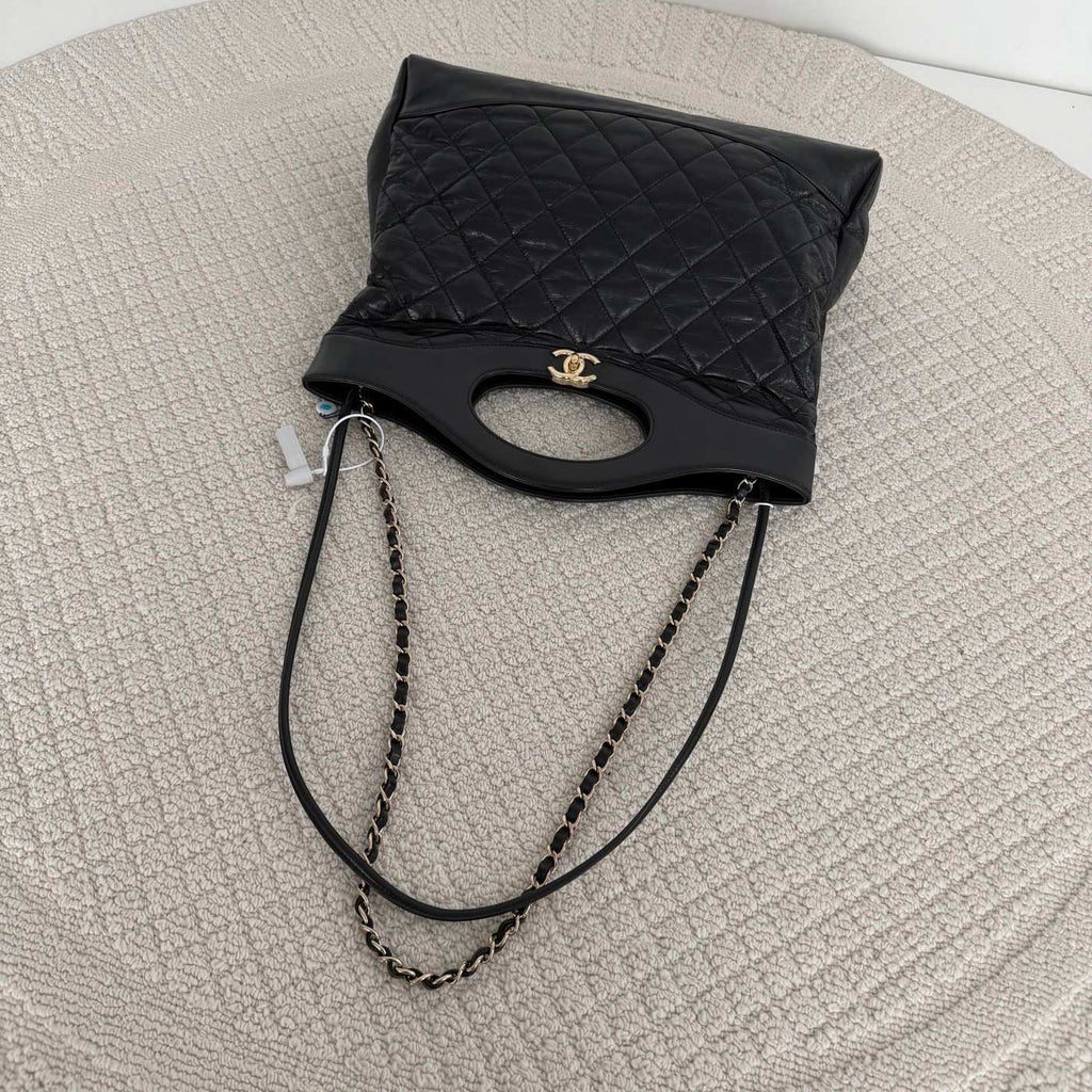 【Chanel】Chanel Black Gold 31 Shopping Bag(large)