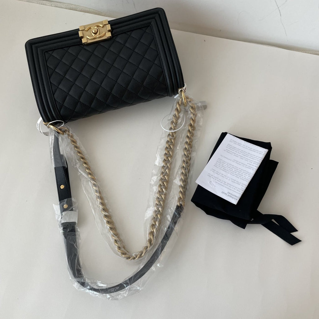 【Chanel】Chanel Black Gold Le Boy Flap Bag