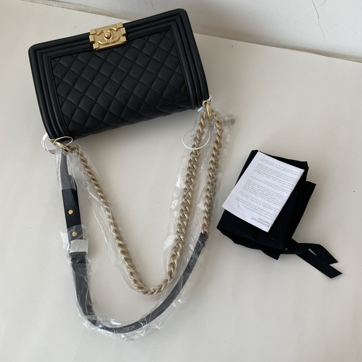 【Chanel】Chanel Black Gold Le Boy Flap Bag