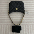 【Chanel】Chanel Hobo Bag, Black Caviar, Gold-Tone Hardware-7210671A