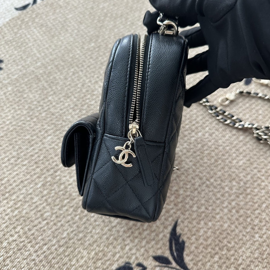 【Chanel】Chanel Mini Duma Backpack, Black with Gold Hardware