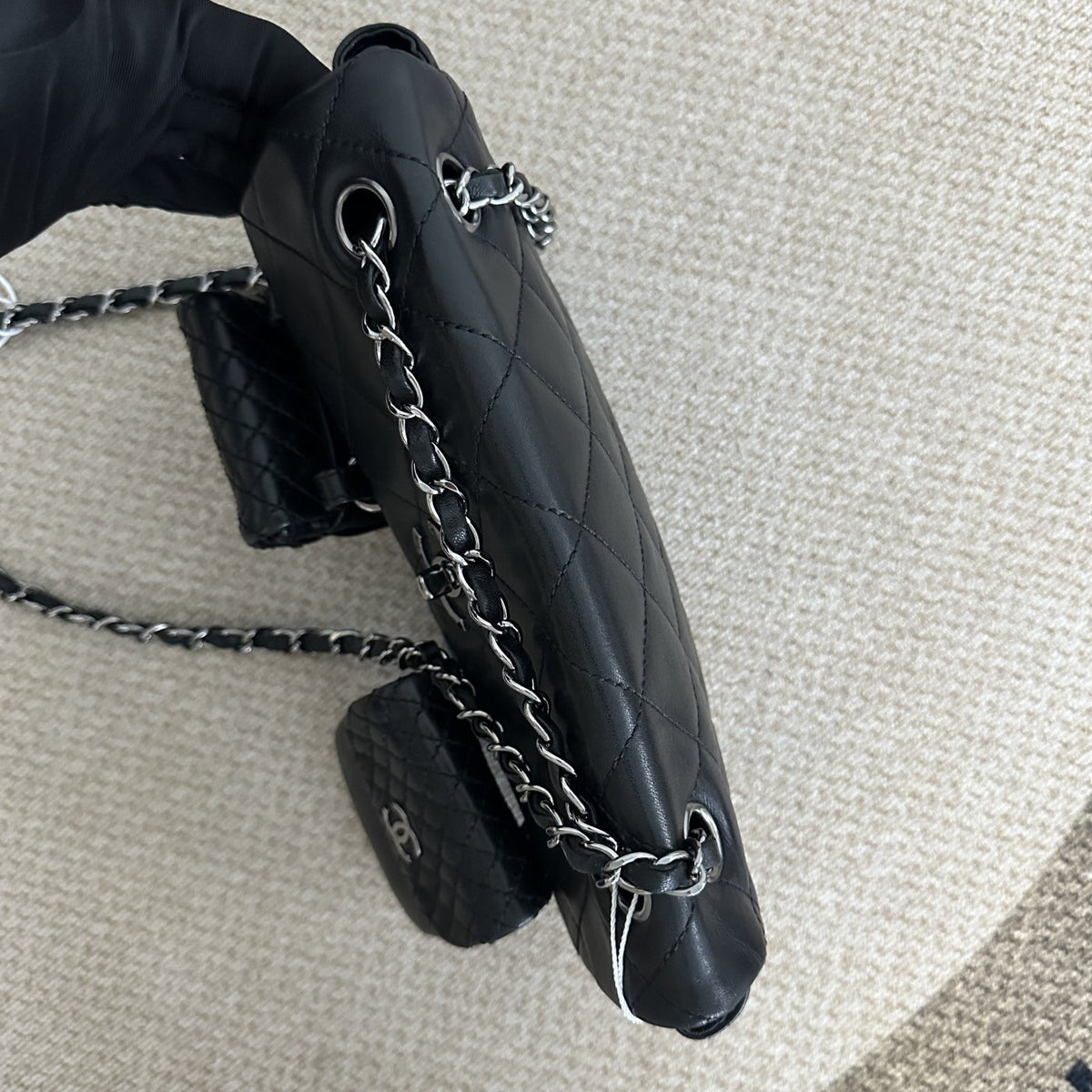 【Chanel】Chanel Three Star Flap Bag Black Caviar with Silver-Tone Hardware