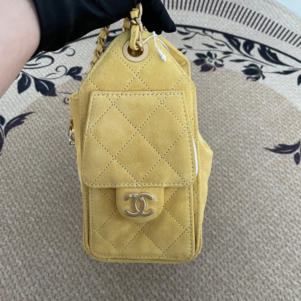 【Chanel】Chanel 25 Bag Mini, Yellow with Gold‑tone Hardware