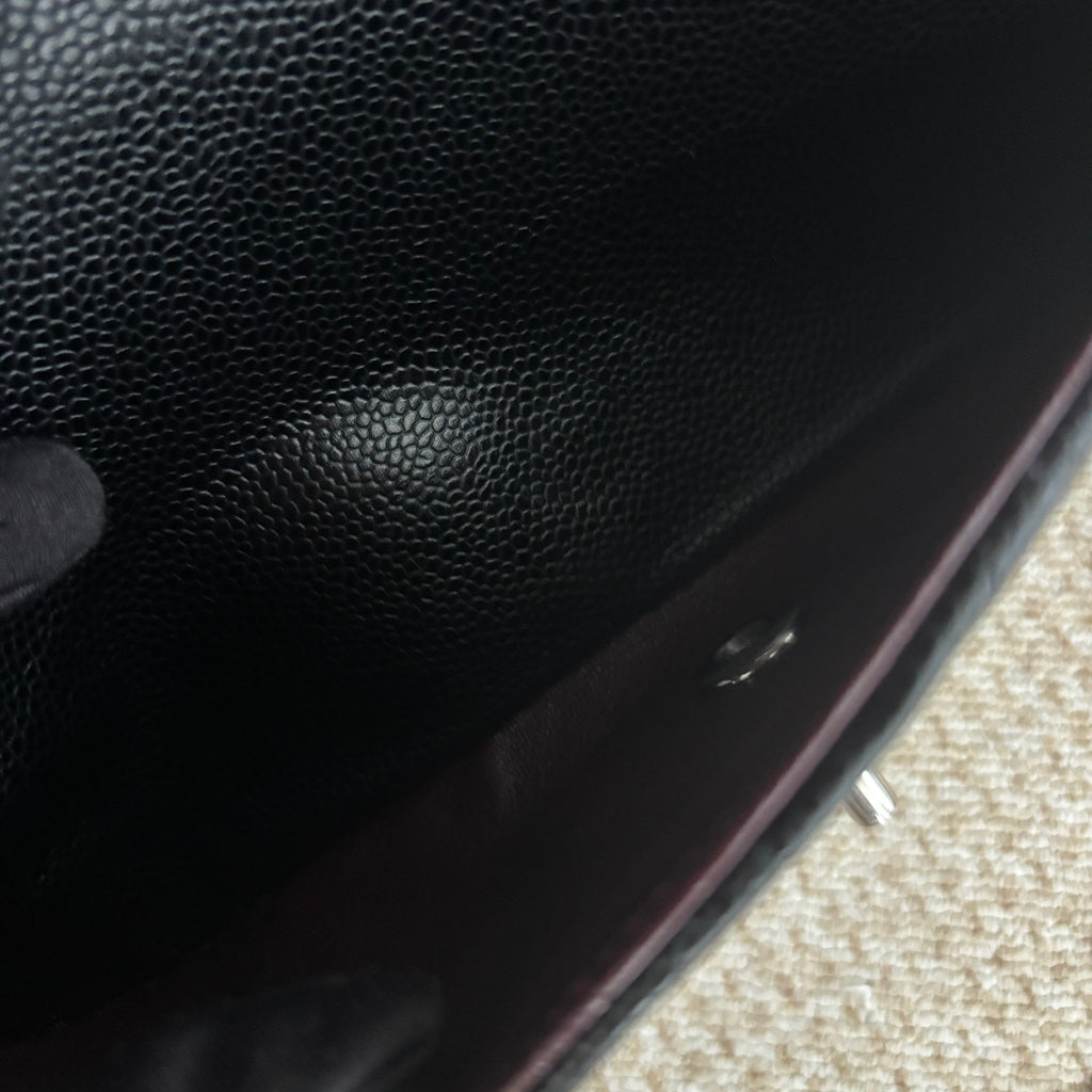 【Chanel】Chanel Medium Classic Flap Bag 25, Black Caviar, Silver-Tone Hardware-7213009