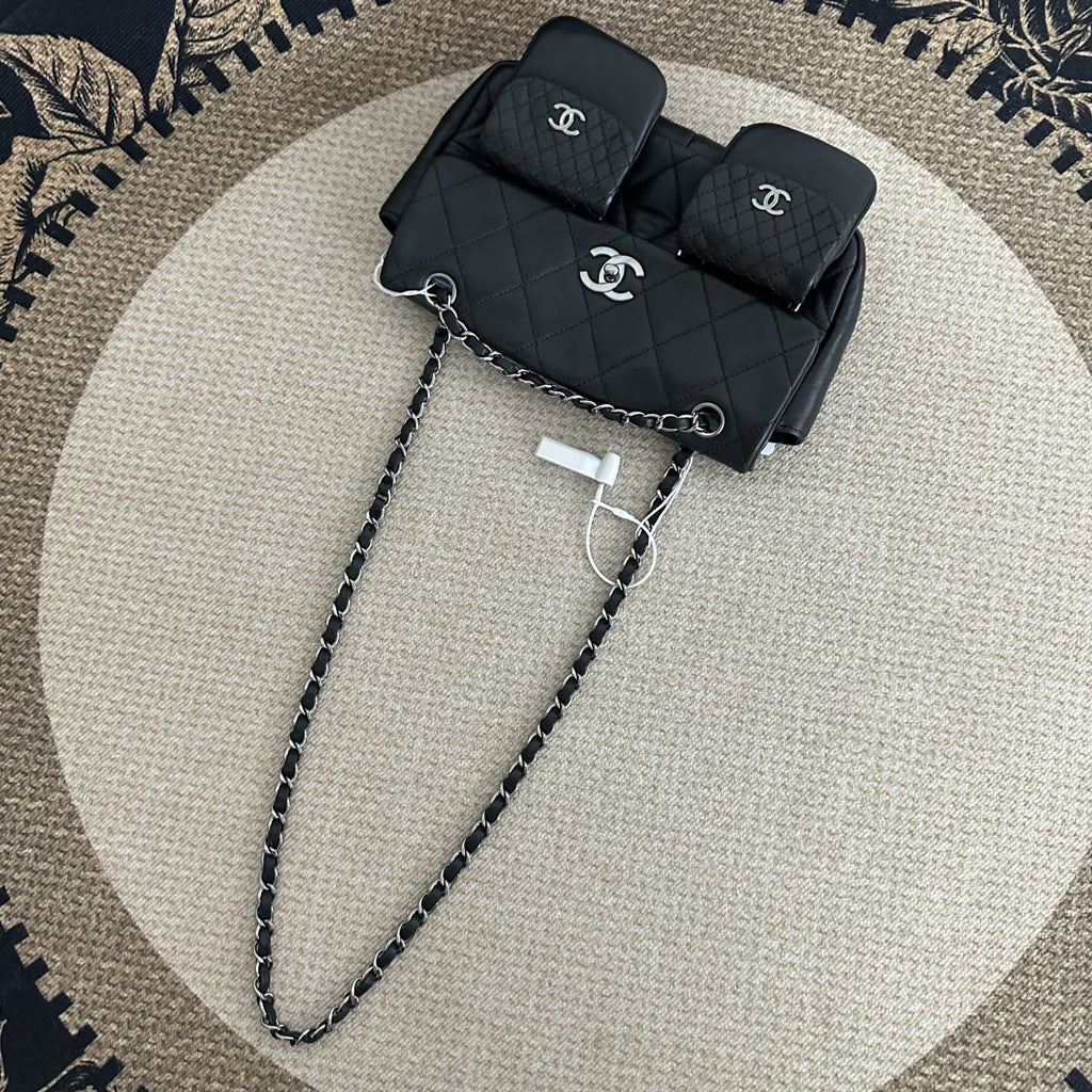【Chanel】Chanel Three Star Flap Bag Black Caviar with Silver-Tone Hardware