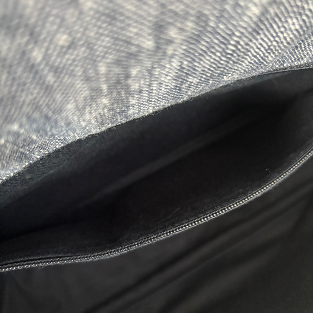 【Chanel】Chanel Blue Denim Tie Messenger Bag with Silver-Tone Hardware