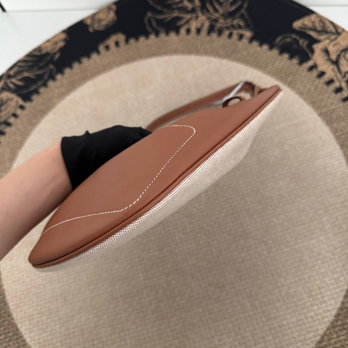 【Hermes】Hermès BuddyPocket Gold Brown & Canvas