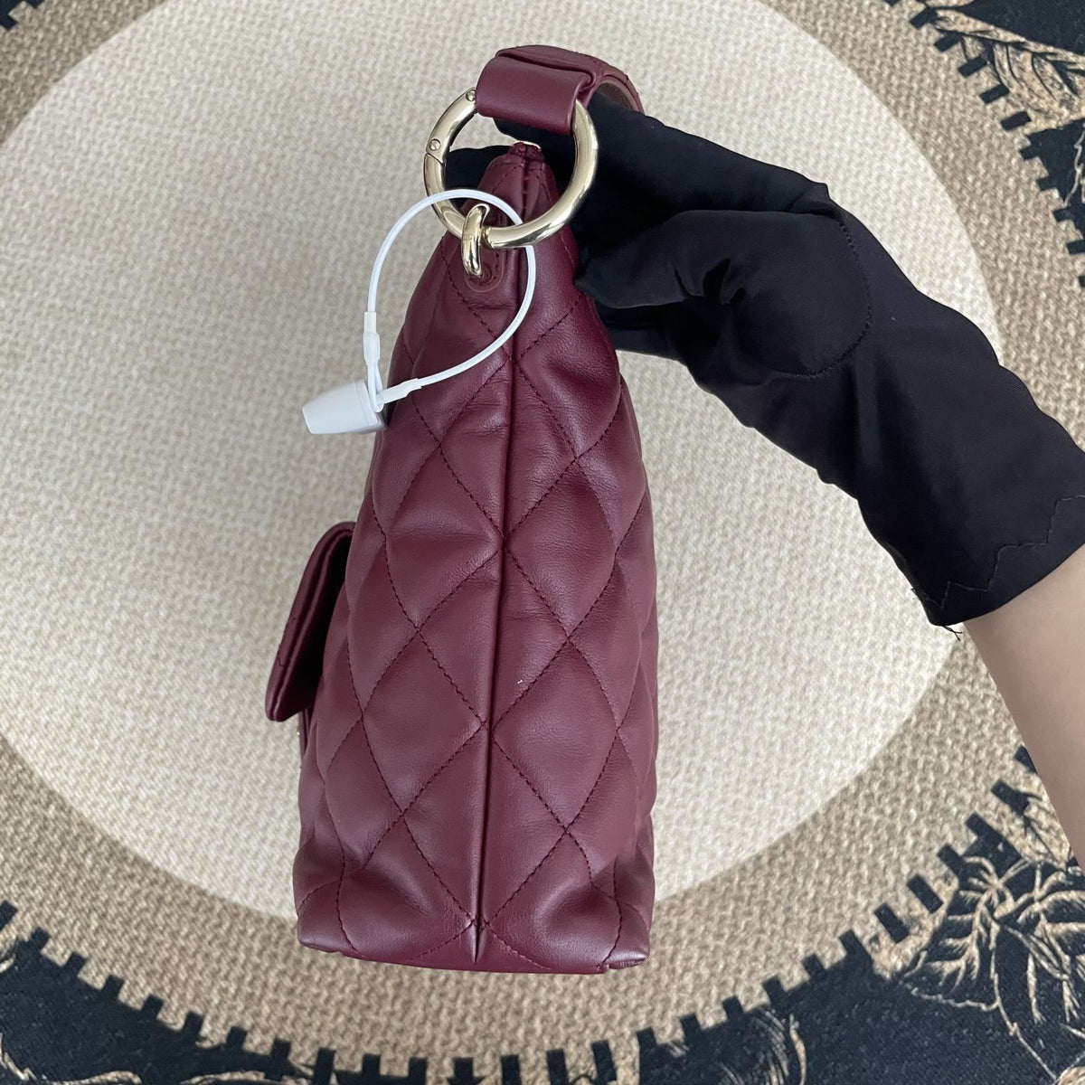 【Chanel】Chanel Hobo Underarm Bag, Red with Gold‑tone Hardware