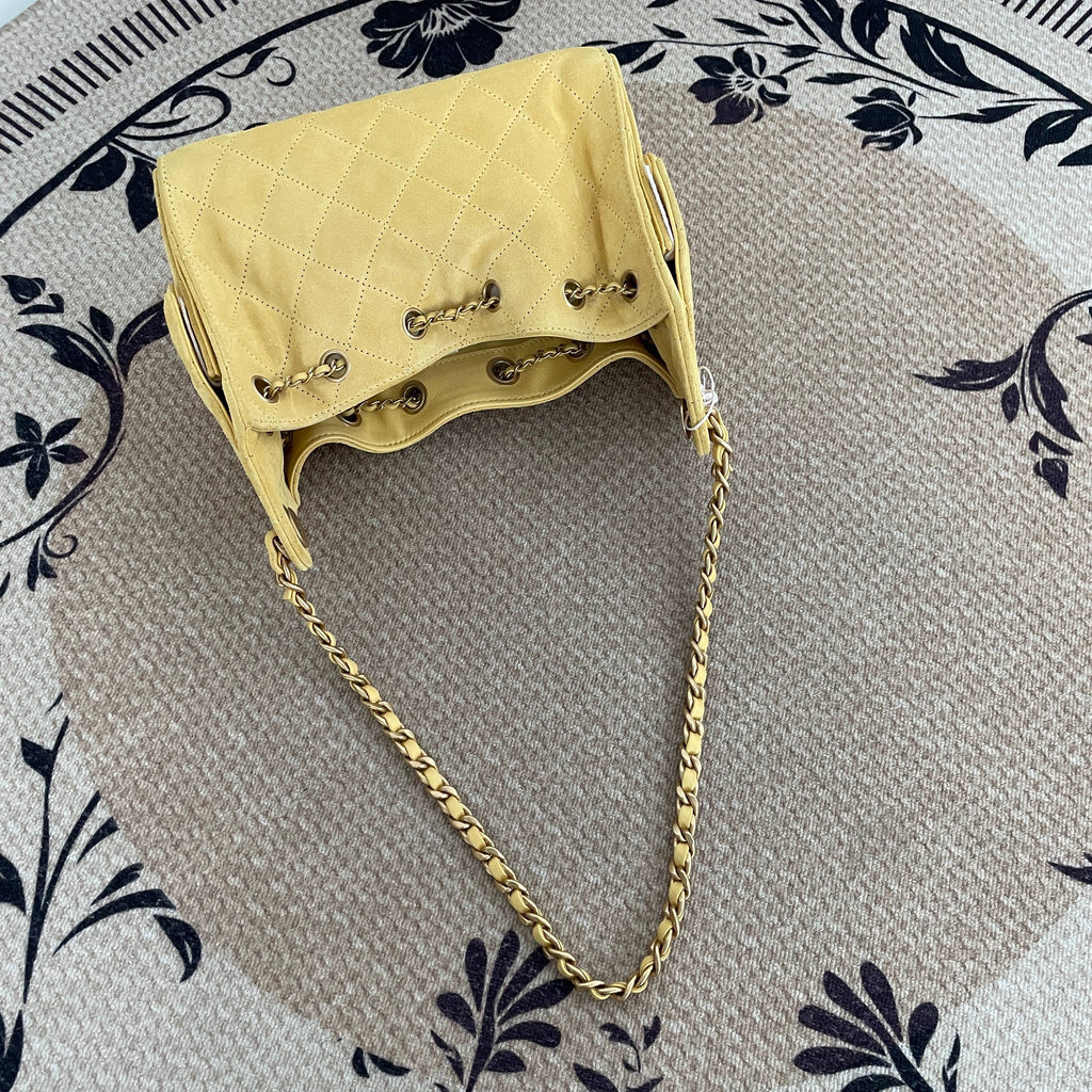 【Chanel】Chanel 25 Bag Mini, Yellow with Gold‑tone Hardware
