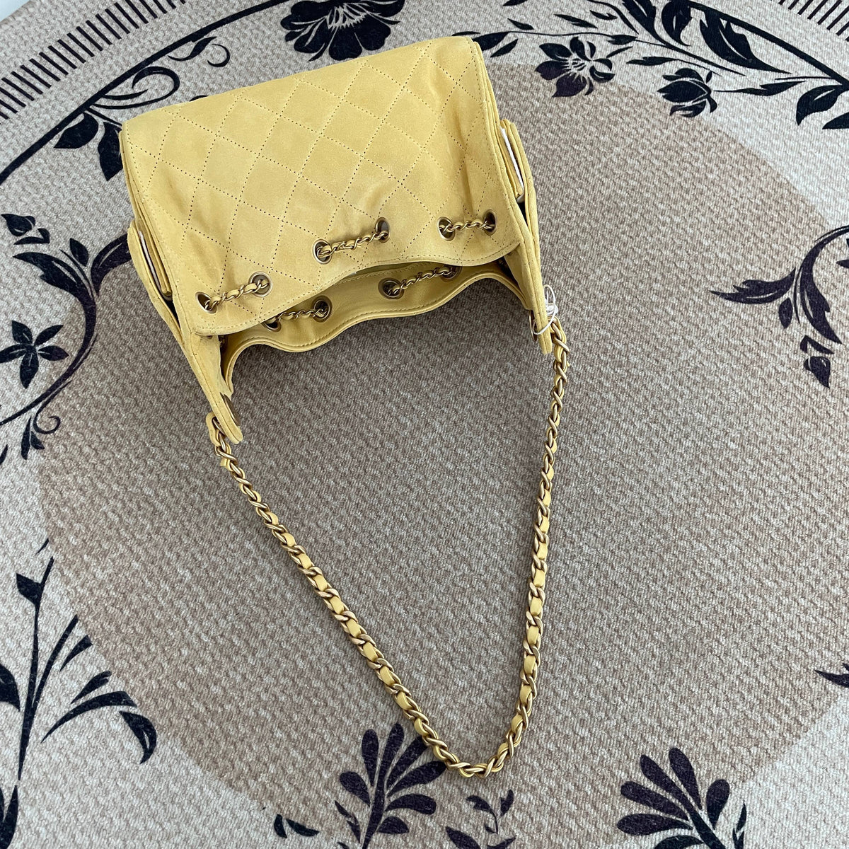 【Chanel】Chanel 25 Bag Mini, Yellow with Gold‑tone Hardware