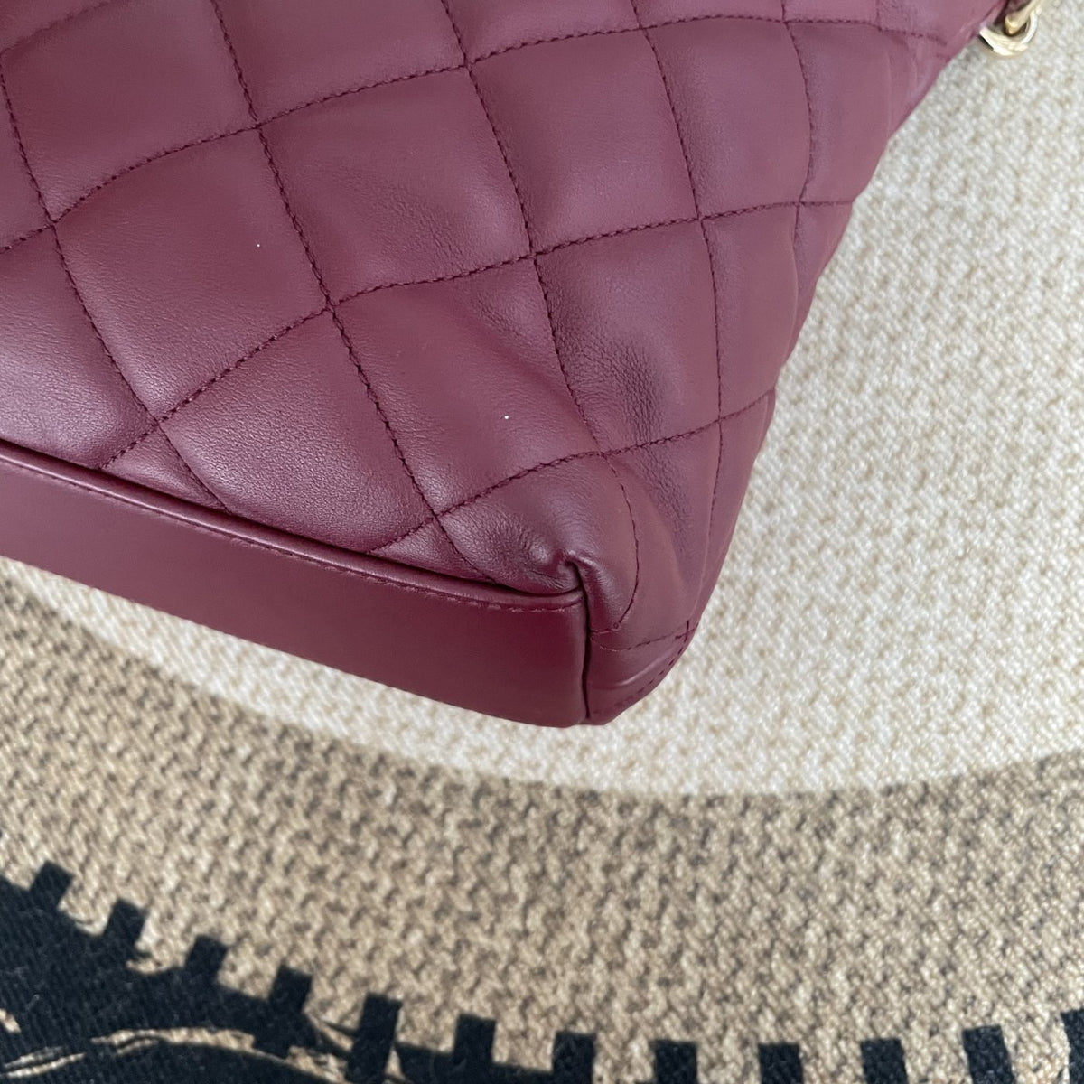 【Chanel】Chanel Hobo Underarm Bag, Red with Gold‑tone Hardware