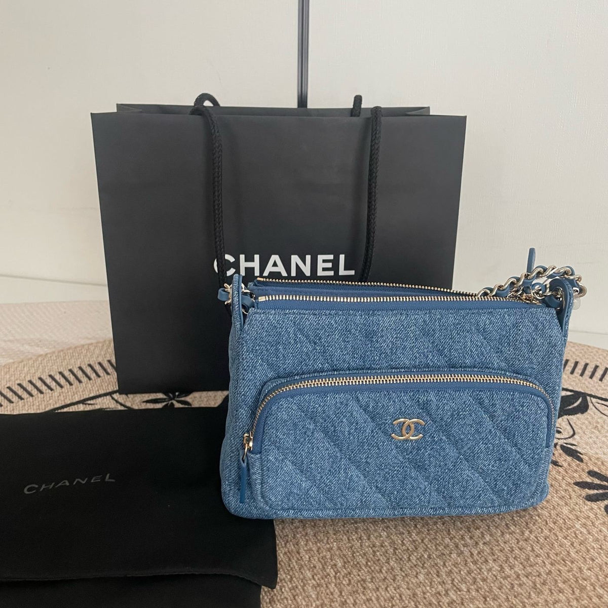 【Chanel】Chanel Blue Denim Camera Bag
