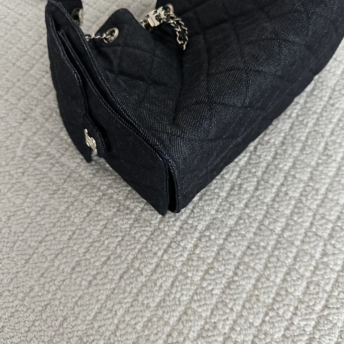 【Chanel】Chanel 25 Bag Small, Black Denim with Gold‑tone Hardware