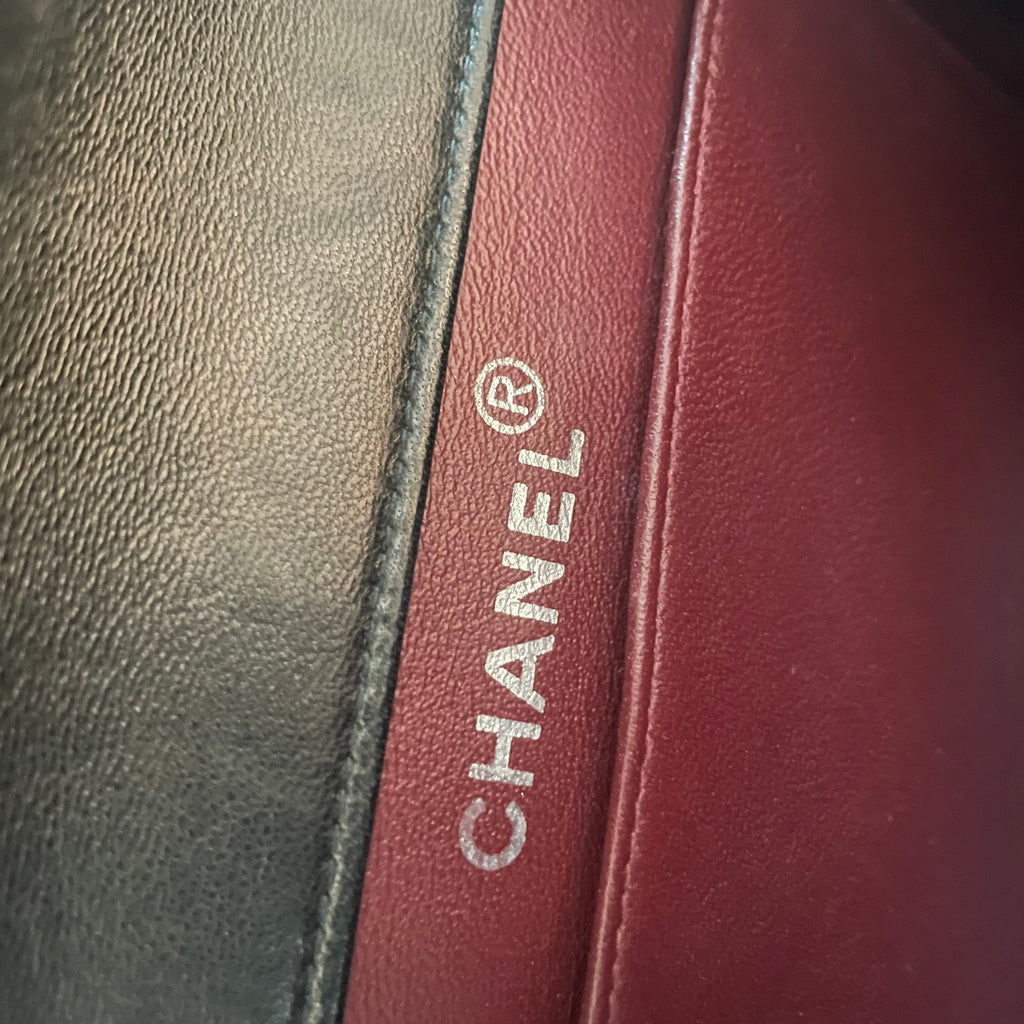 【Chanel】Chanel Double Sided Classic Flap Black Lambskin with Silver-Tone Hardware
