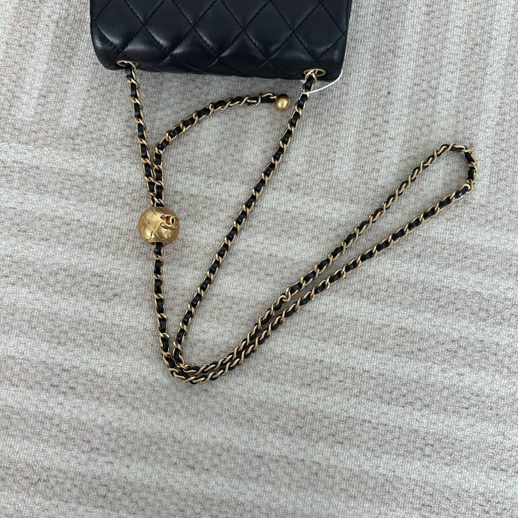 【Chanel】Chanel Mini Square Classic Flap, Black with Gold Hardware