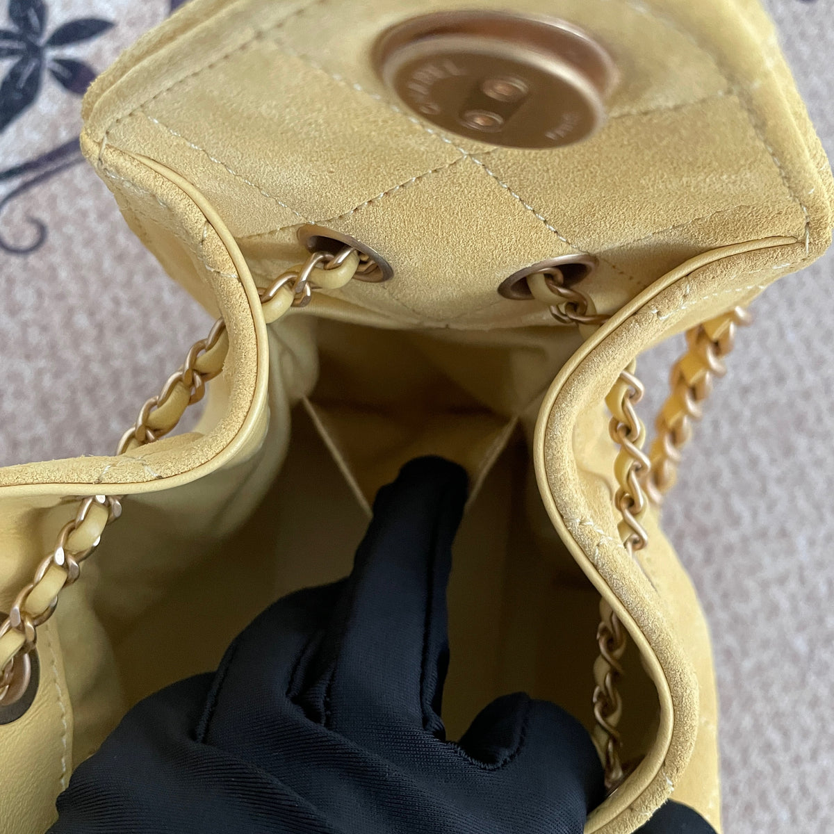 【Chanel】Chanel 25 Bag Mini, Yellow with Gold‑tone Hardware
