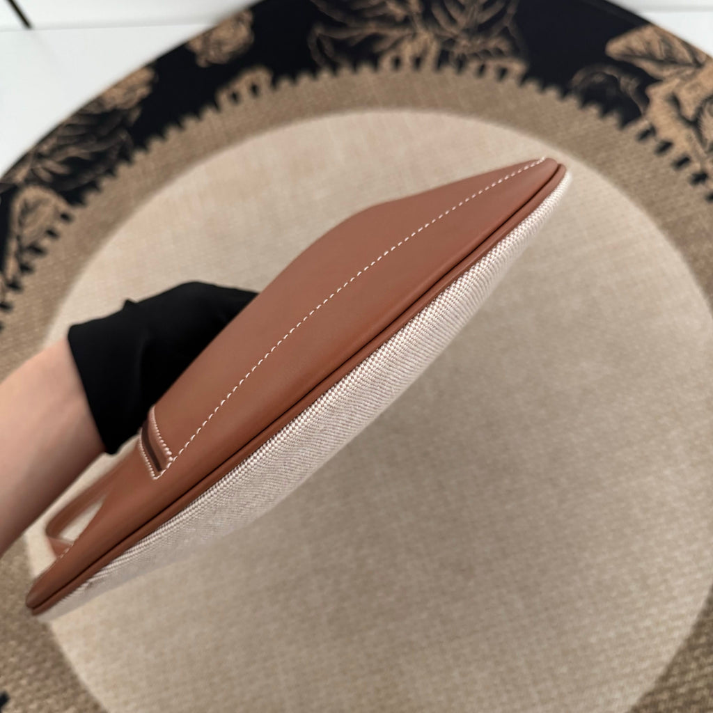 【Hermes】Hermès BuddyPocket Gold Brown & Canvas