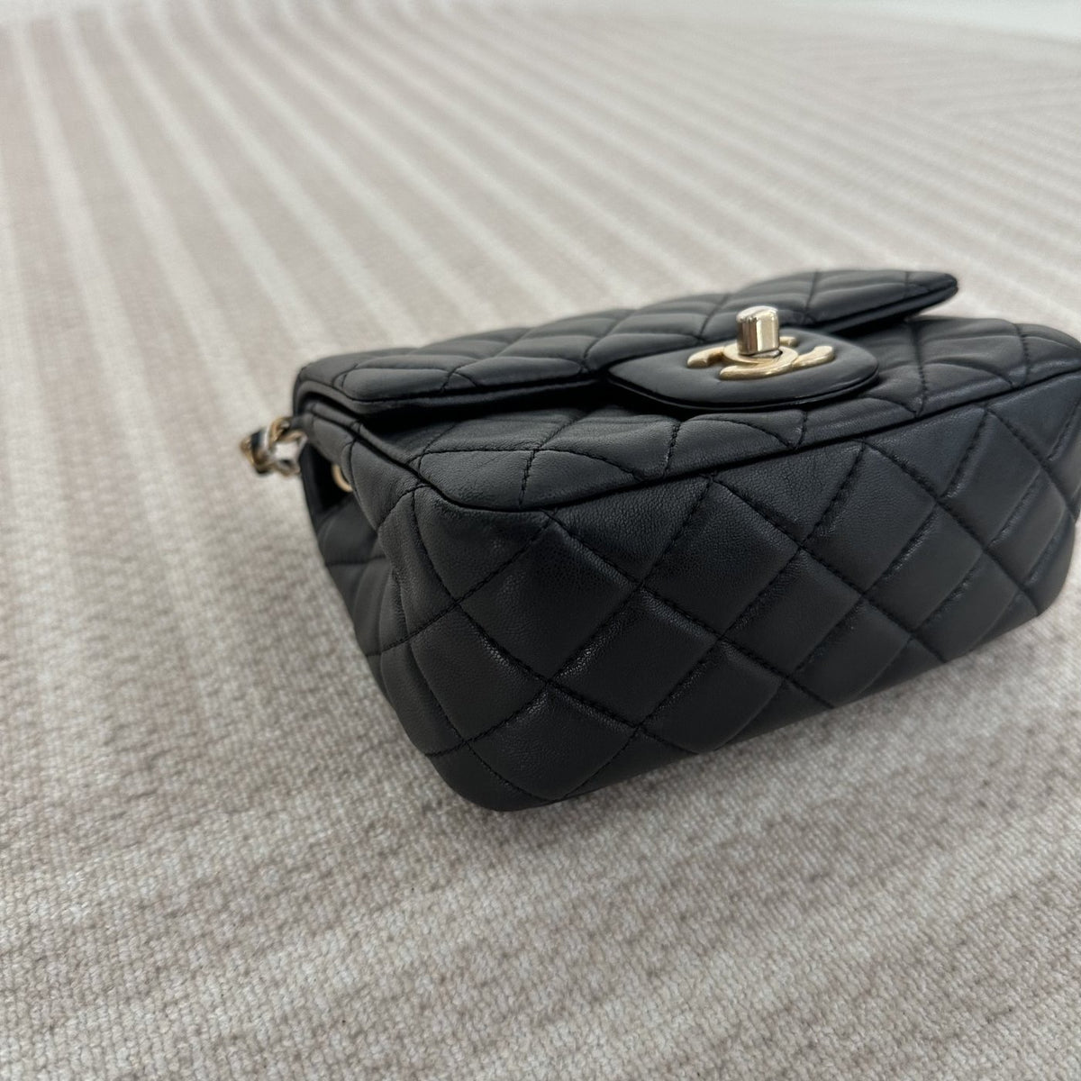 【Chanel】Chanel Mini Square Classic Flap, Black with Gold Hardware