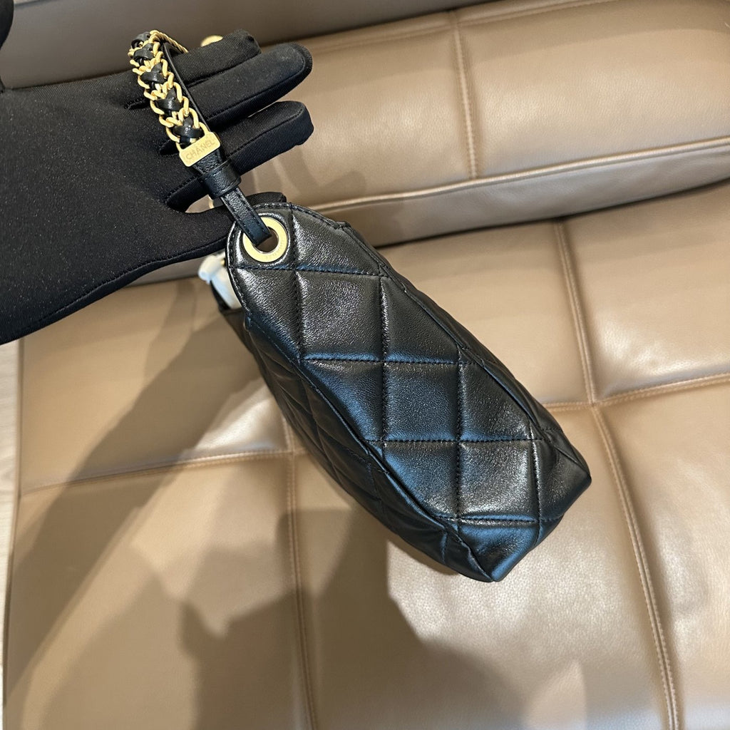 【Chanel】Chanel Black Gold Hobo Bag(23B)