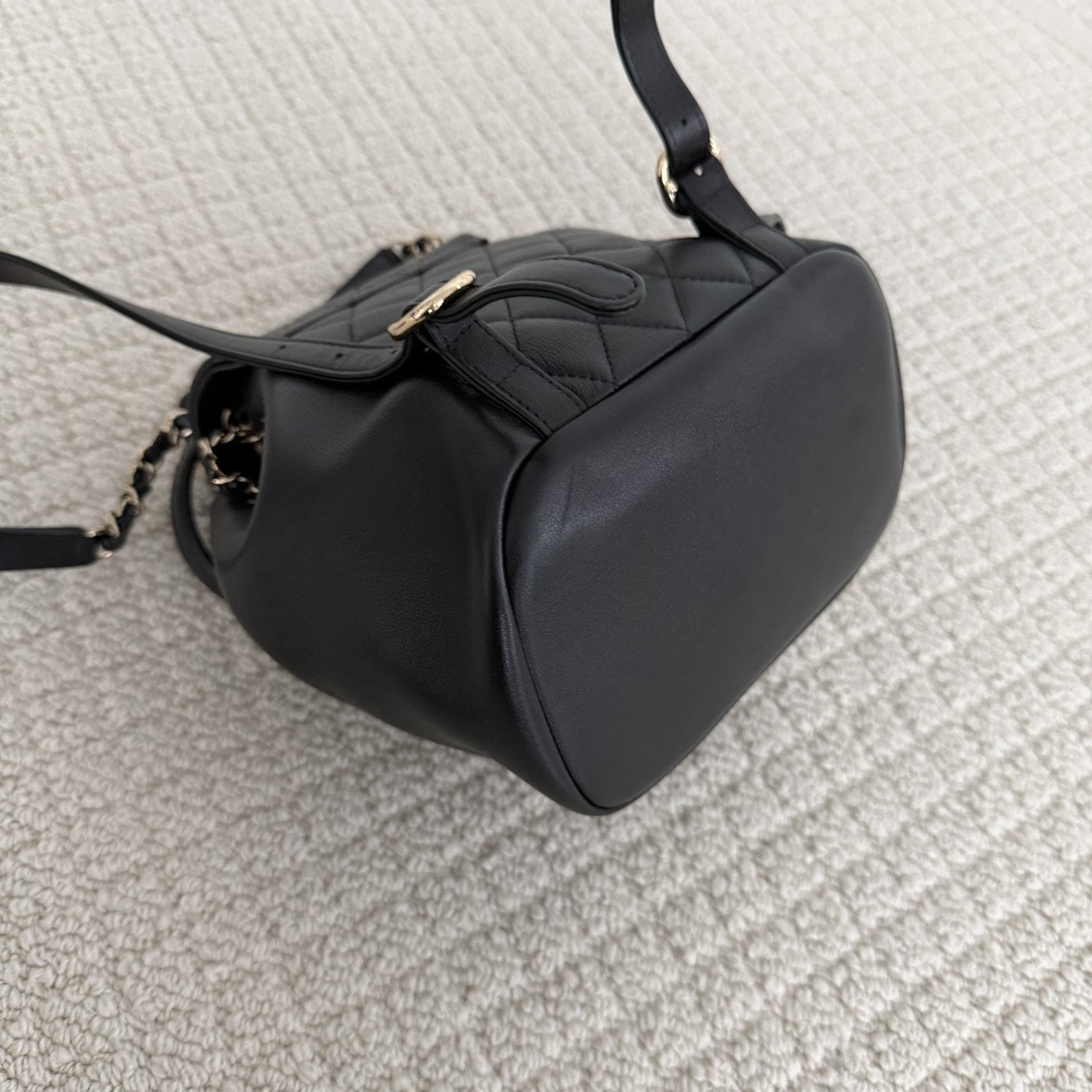 【Chanel】Chanel Black Caviar Duma Backpack, Gold-Tone Hardware-7215925