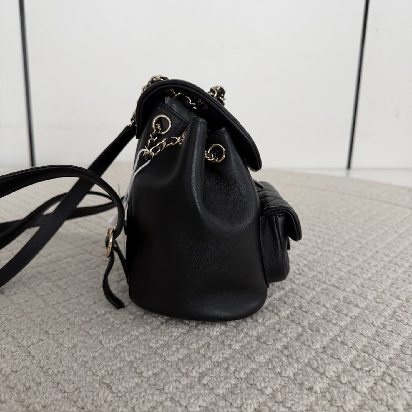 【Chanel】Chanel Black Caviar Duma Backpack, Gold-Tone Hardware-7215925