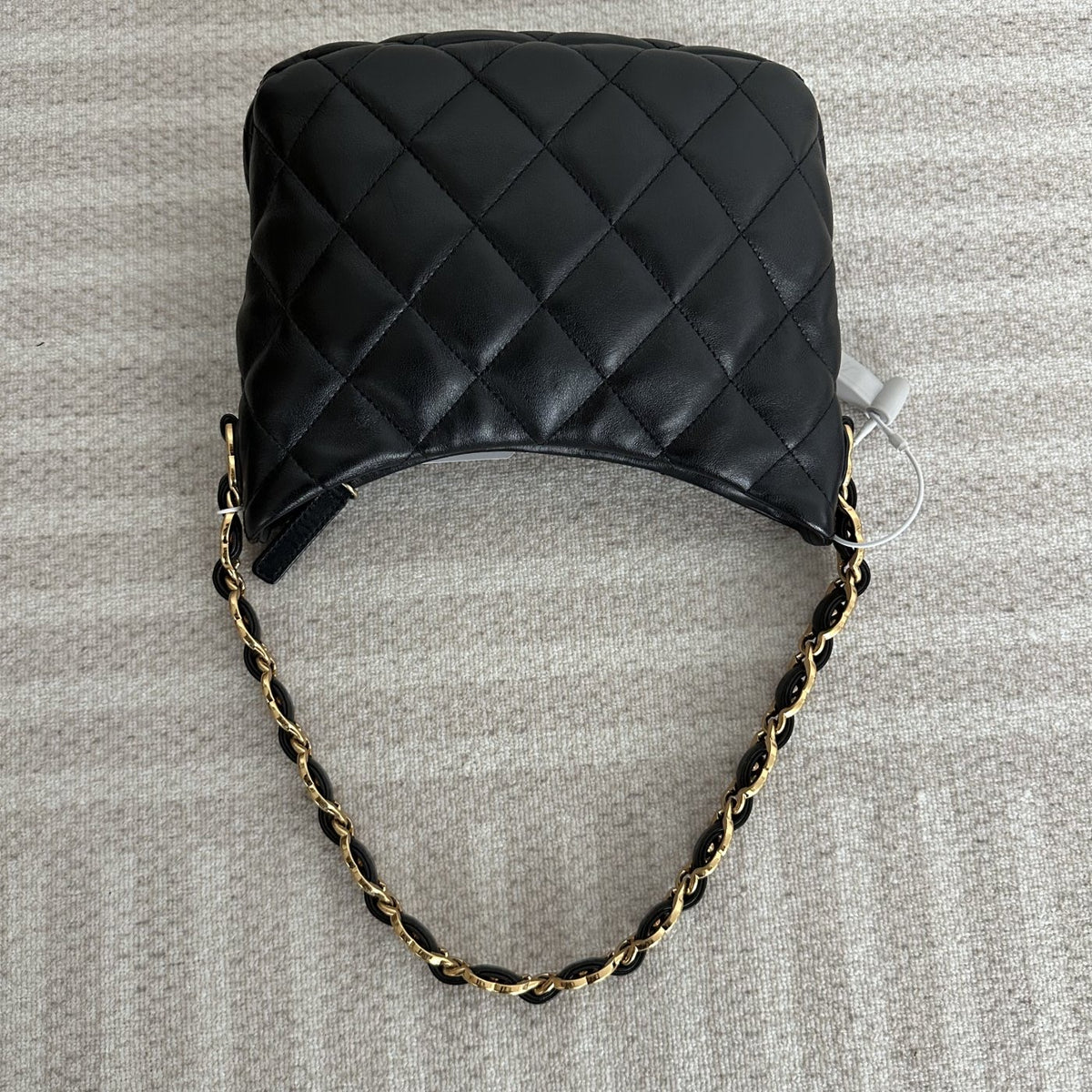 【Chanel】Chanel Hobo Bag, Black Caviar, Gold-Tone Hardware-7210671A