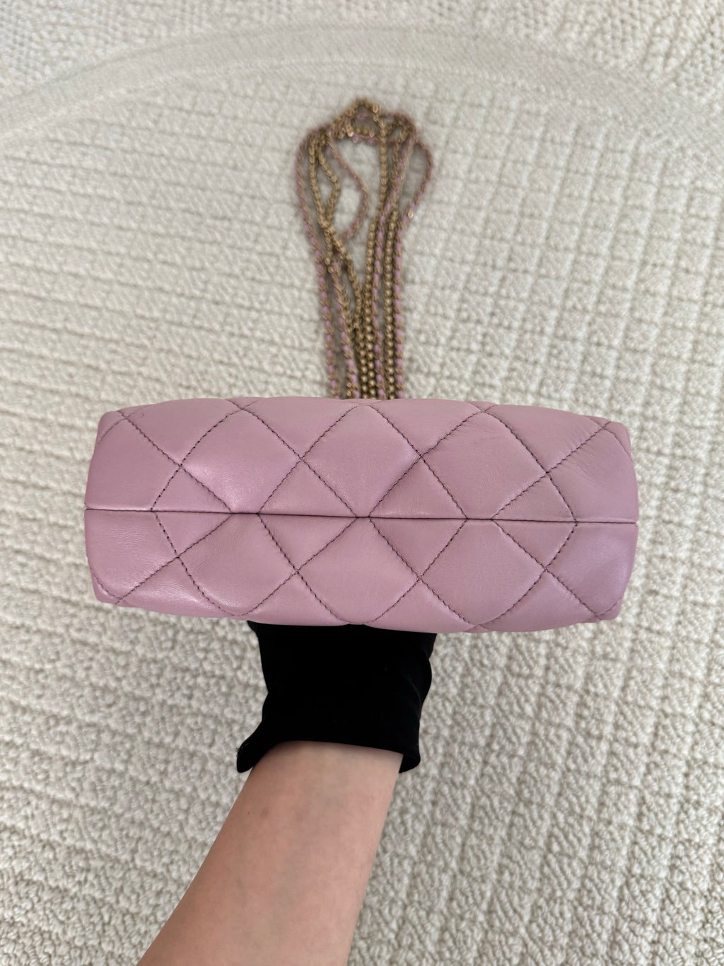 【Chanel】Chanel Pink Gold Tassel Chain Hobo Bag