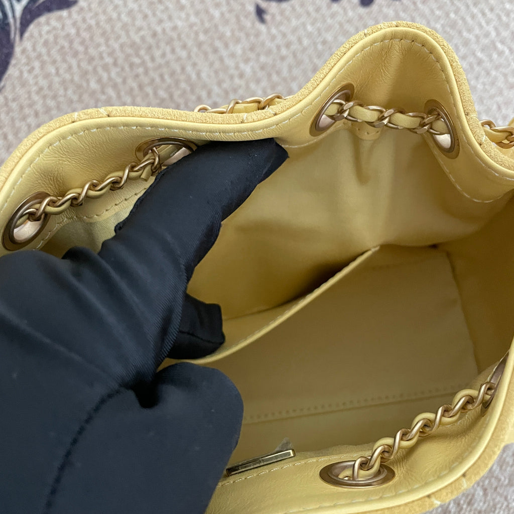 【Chanel】Chanel 25 Bag Mini, Yellow with Gold‑tone Hardware